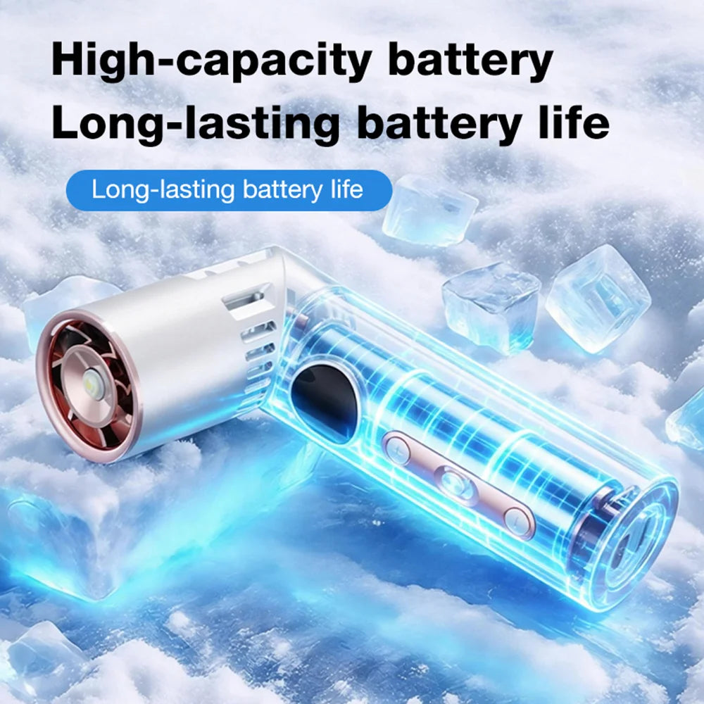2 in 1 Lipstick Shape Mini Fan with LED Flashlight 100 Speeds Adjustable Foldable Handheld Pocket Fan - White - 7