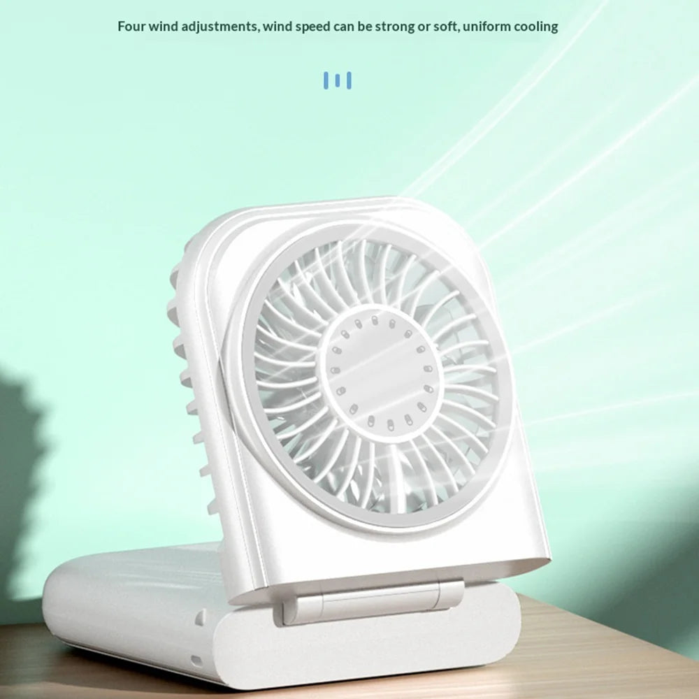 X30 Handheld Fan 4 Speeds Adjustable Type-C Rechargeable Foldable Neck Fan for Outdoor Office - White - 6