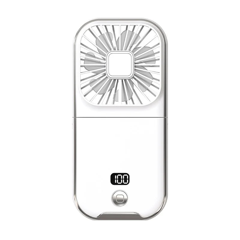 F30 Pro Portable Handheld Neck Fan 4 Speeds Adjustable Foldable Desktop Fan for Summer Cooling - White - 1