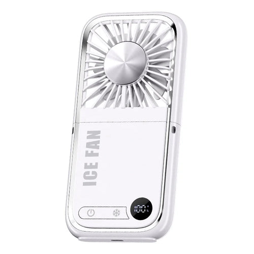 F30 Ultra Summer Cooling Fan 5 Wind Speeds Semiconductor Cold Compress Foldable Handheld Fan - White - 1