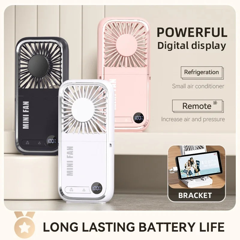 F30 Ultra Summer Cooling Fan 5 Wind Speeds Semiconductor Cold Compress Foldable Handheld Fan - White - 3