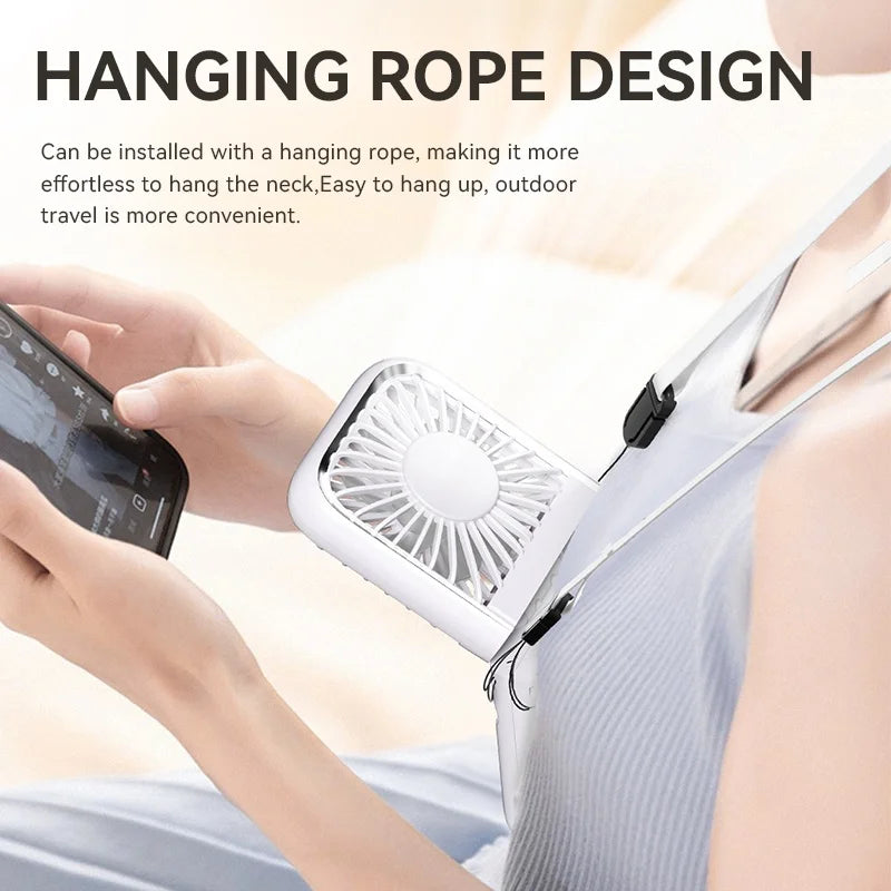 F30 Ultra Summer Cooling Fan 5 Wind Speeds Semiconductor Cold Compress Foldable Handheld Fan - White - 7