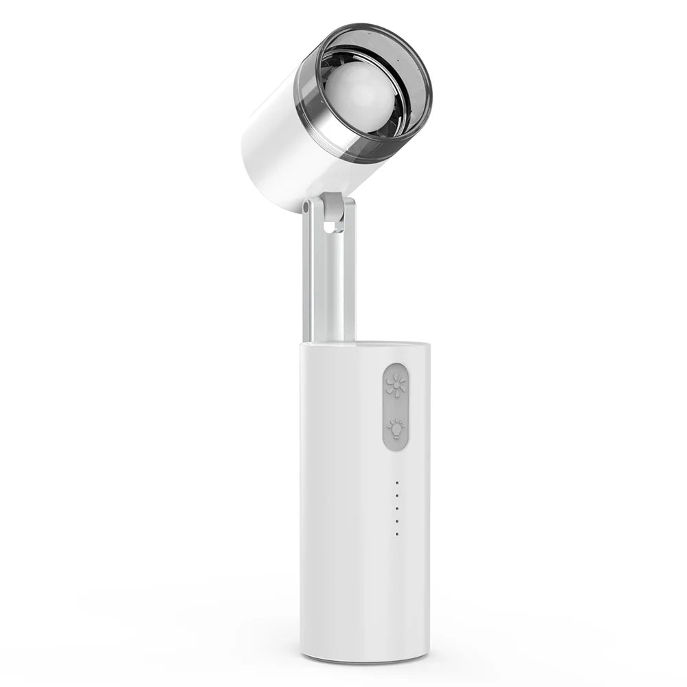 FW-6 Handheld Folding Fan USB Rechargeable 100 Speed Levels Portable Mini Fan with LED Light - White - 1