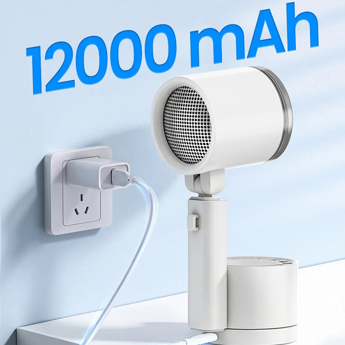 FW-8 Desktop Folding Fan with Remote 100 Speed Levels Rechargeable Cooling Fan with LED Light for Camping - White/With Remote Control - 5