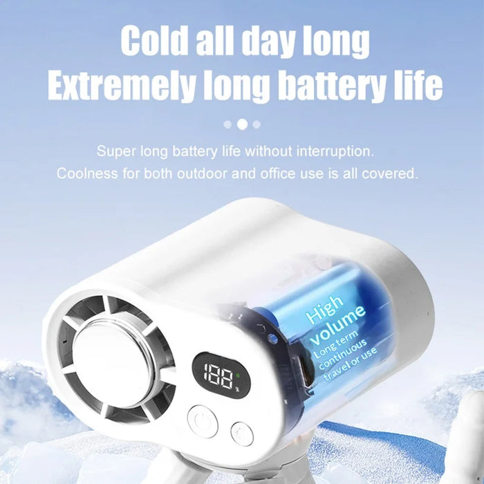 CYKE F28 Mini Handheld Fan 100-Speed Adjustable Digital Display Cooling Fan with Flexible Octopus Legs - White - 5