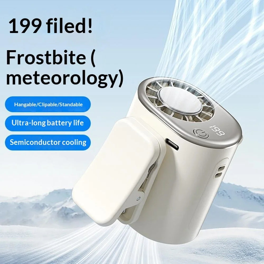 Y32 Waist Hanging Cooling Fan 199-Speed Levels Semiconductor Cooling Clip-on Fan for Outdoor Sports - Beige - 4
