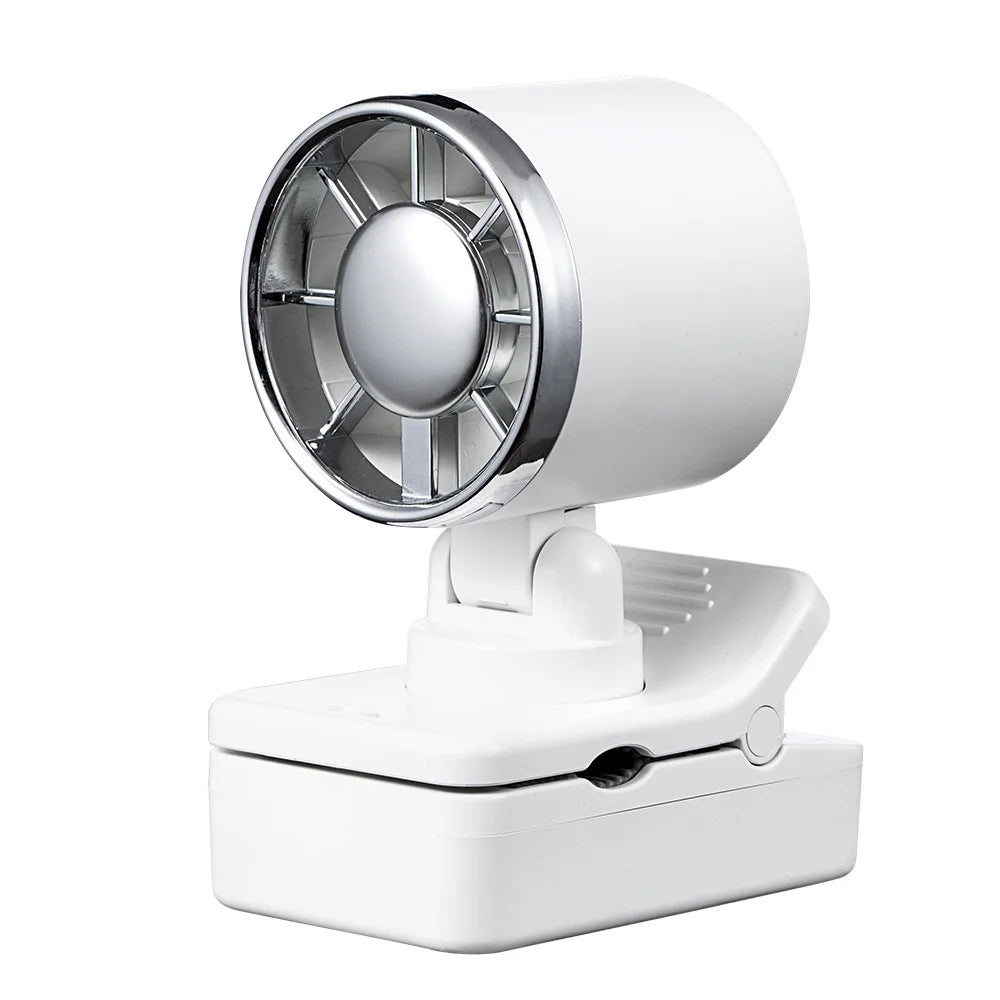 CYKE Digital Display Portable Clip Fan USB Rechargeable 100 Speed Levels Mini Desktop Fan - White - 1