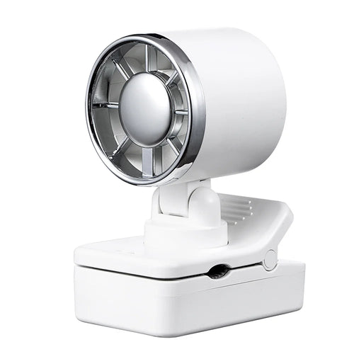 CYKE Digital Display Portable Clip Fan USB Rechargeable 100 Speed Levels Mini Desktop Fan - White - 1