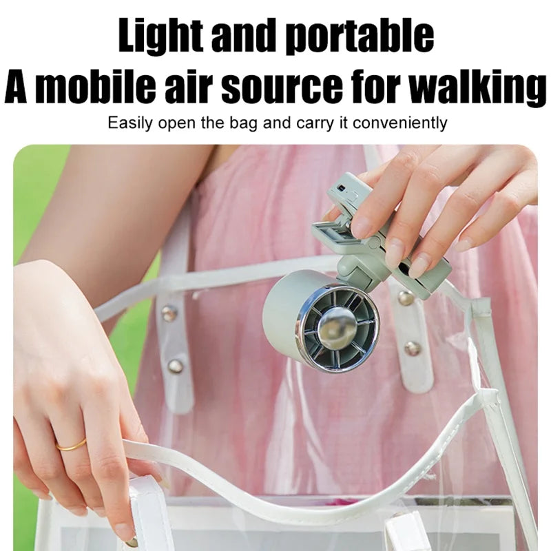 CYKE Digital Display Portable Clip Fan USB Rechargeable 100 Speed Levels Mini Desktop Fan - White - 5