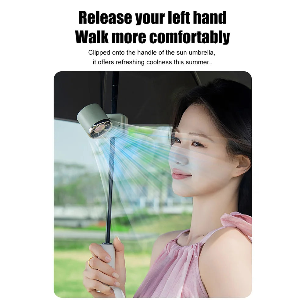CYKE Digital Display Portable Clip Fan USB Rechargeable 100 Speed Levels Mini Desktop Fan - White - 6
