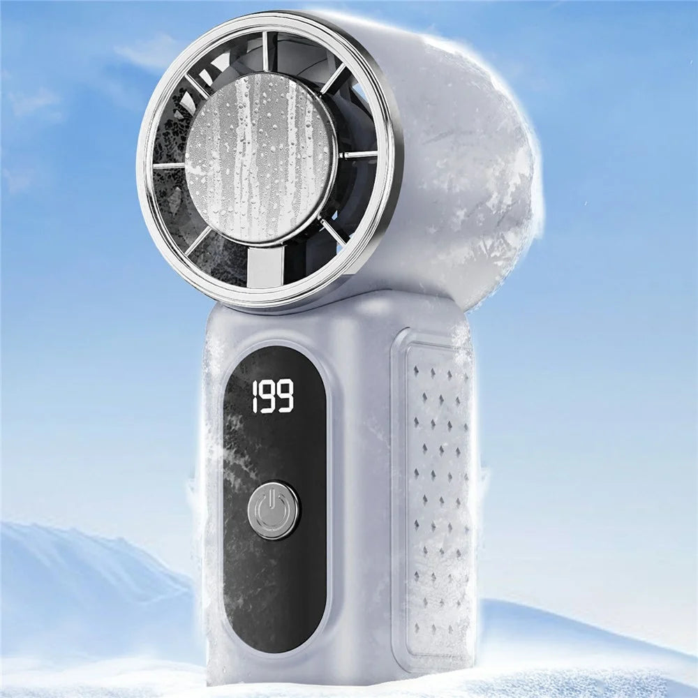 M69 Mini Handheld Cooling Fan Digital Display 2600mAh TEC Semiconductor 18000RPM Fan for Travel Outdoor - Black - 1