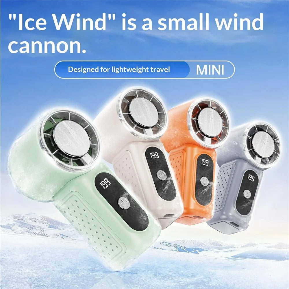 M69 Mini Handheld Cooling Fan Digital Display 2600mAh TEC Semiconductor 18000RPM Fan for Travel Outdoor - Black - 3