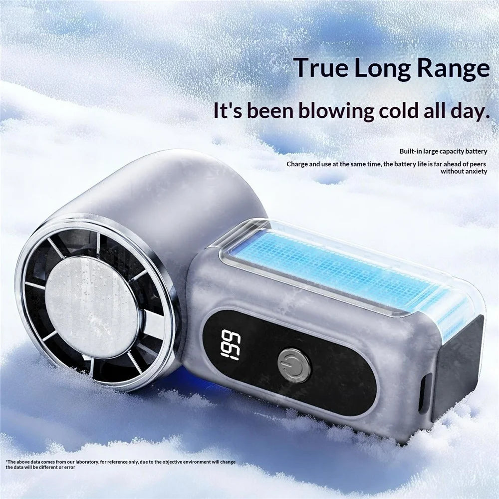 M69 Mini Handheld Cooling Fan Digital Display 2600mAh TEC Semiconductor 18000RPM Fan for Travel Outdoor - Black - 6