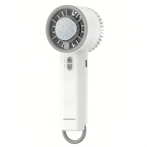 Portable Handheld Mini Fan TYPE-C Rechargeable Ice Compress Turbo Cooling Fan for Summer Outdoor - White - 1