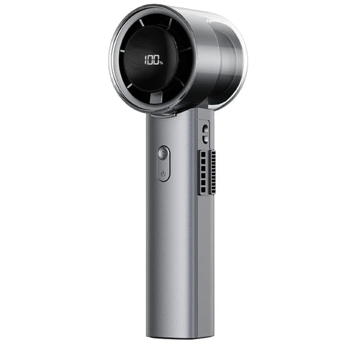 WT-F516 Handheld Fan 4500mAh 90 Degree Foldable LED Display Type-C TEC Cooling Fan for Outdoor Travel - Grey - 1