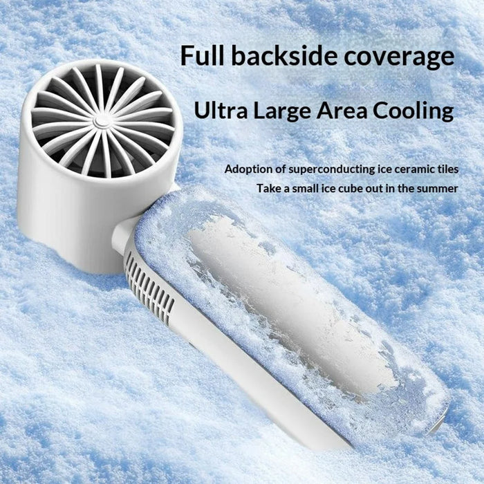 WT-F606 Handheld Fan 4000mAh Type-C Fast Charging 100-Speed Levels LED Display Ice Cooling Fan for Outdoor - Blue - 3