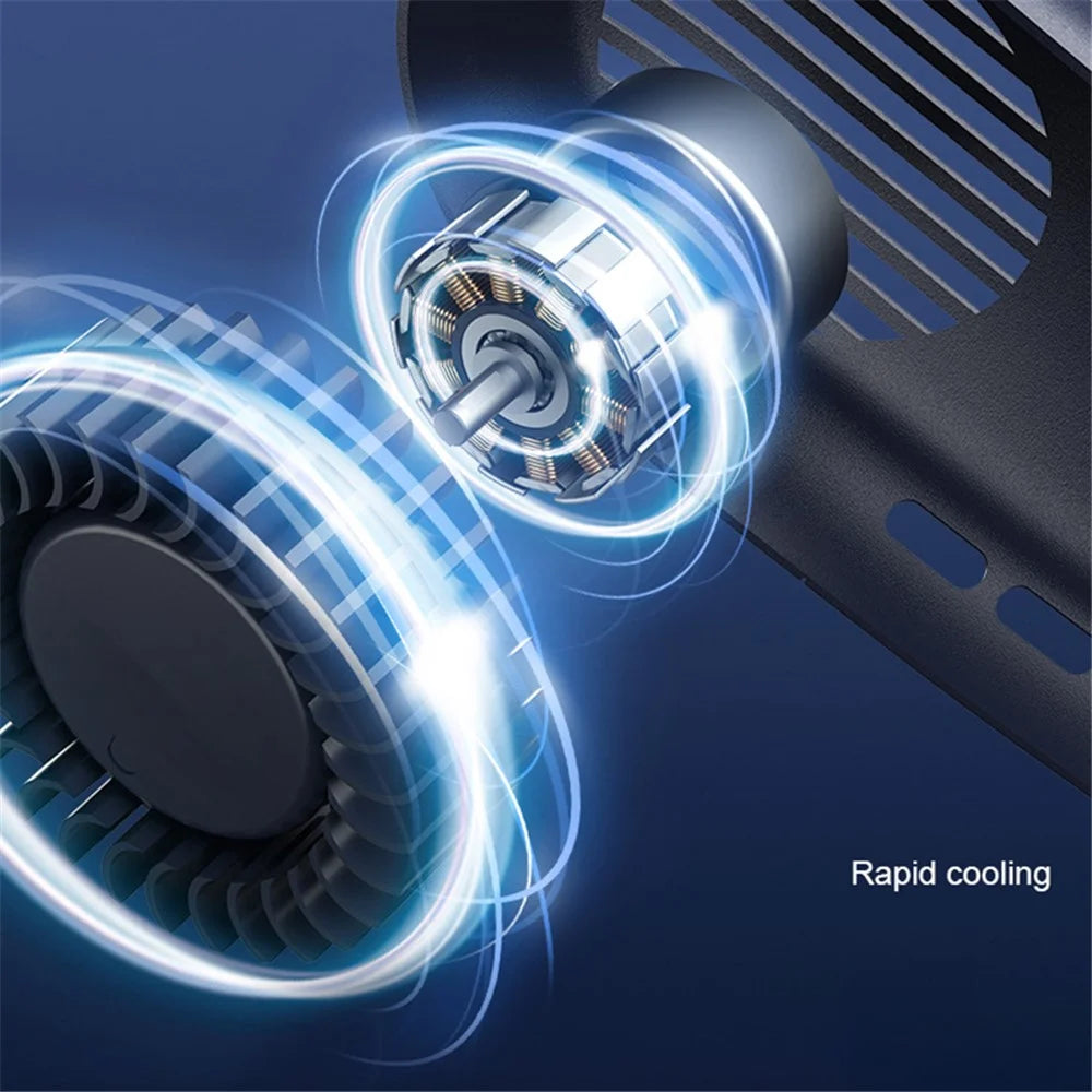 WT-F63 Lightweight Neck Fan Leafless USB Charging Summer Cooling Bladeless Neckband Fan - White - 6