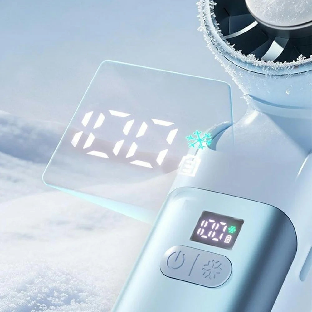 WT-F615 Handheld Foldable Cooling Fan 4000mAh Digital Display Neck Hanging Fan for Outdoor Travel - Blue - 6