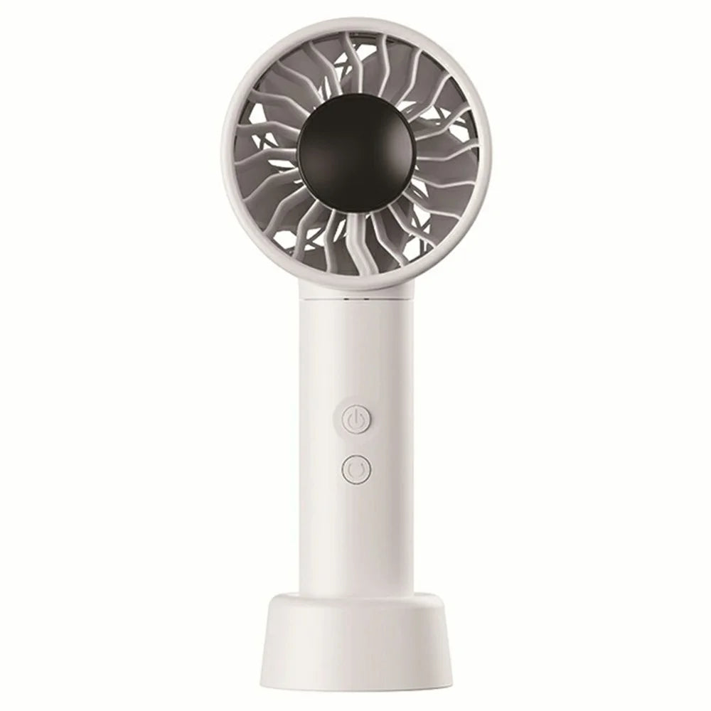 WT-F602 Handheld Oscillating Fan 100-Speed LED Display 4500mAh Rechargeable Portable Desktop Fan - White - 1