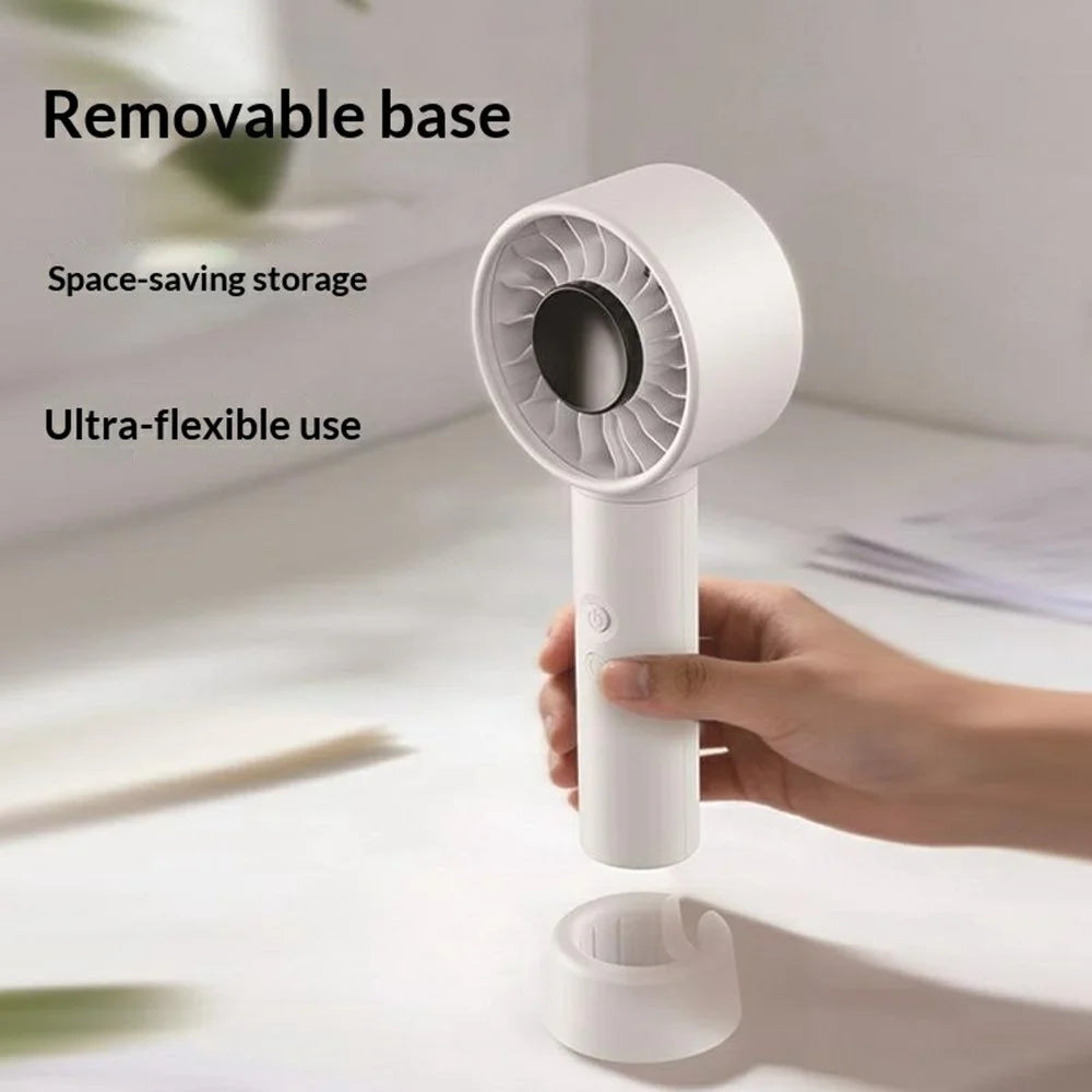WT-F602 Handheld Oscillating Fan 100-Speed LED Display 4500mAh Rechargeable Portable Desktop Fan - White - 3