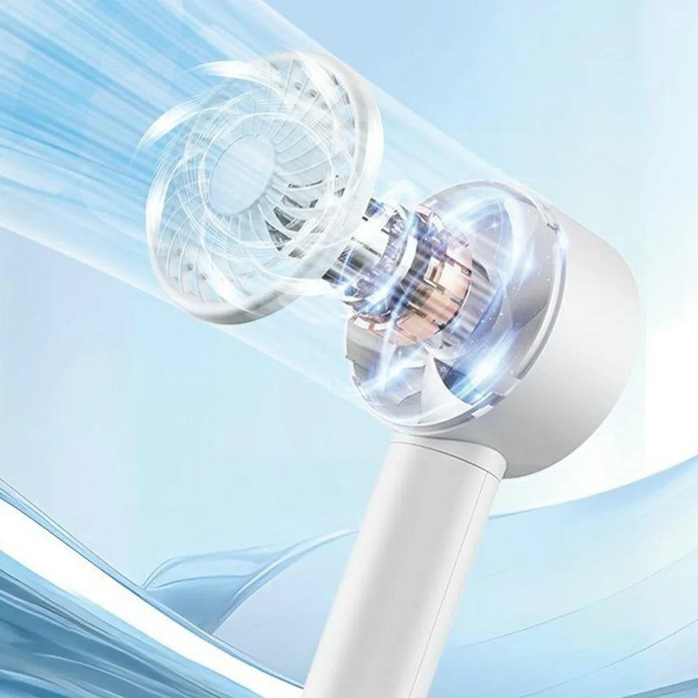 WT-F602 Handheld Oscillating Fan 100-Speed LED Display 4500mAh Rechargeable Portable Desktop Fan - White - 5