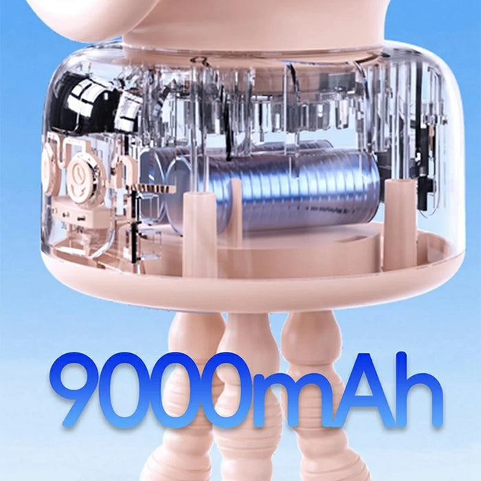 WT-F611 Stroller Octopus Fan Auto Oscillating Digital Display 9000mAh Portable Baby Fan for Camping Desk Ourdoor - Pink - 6