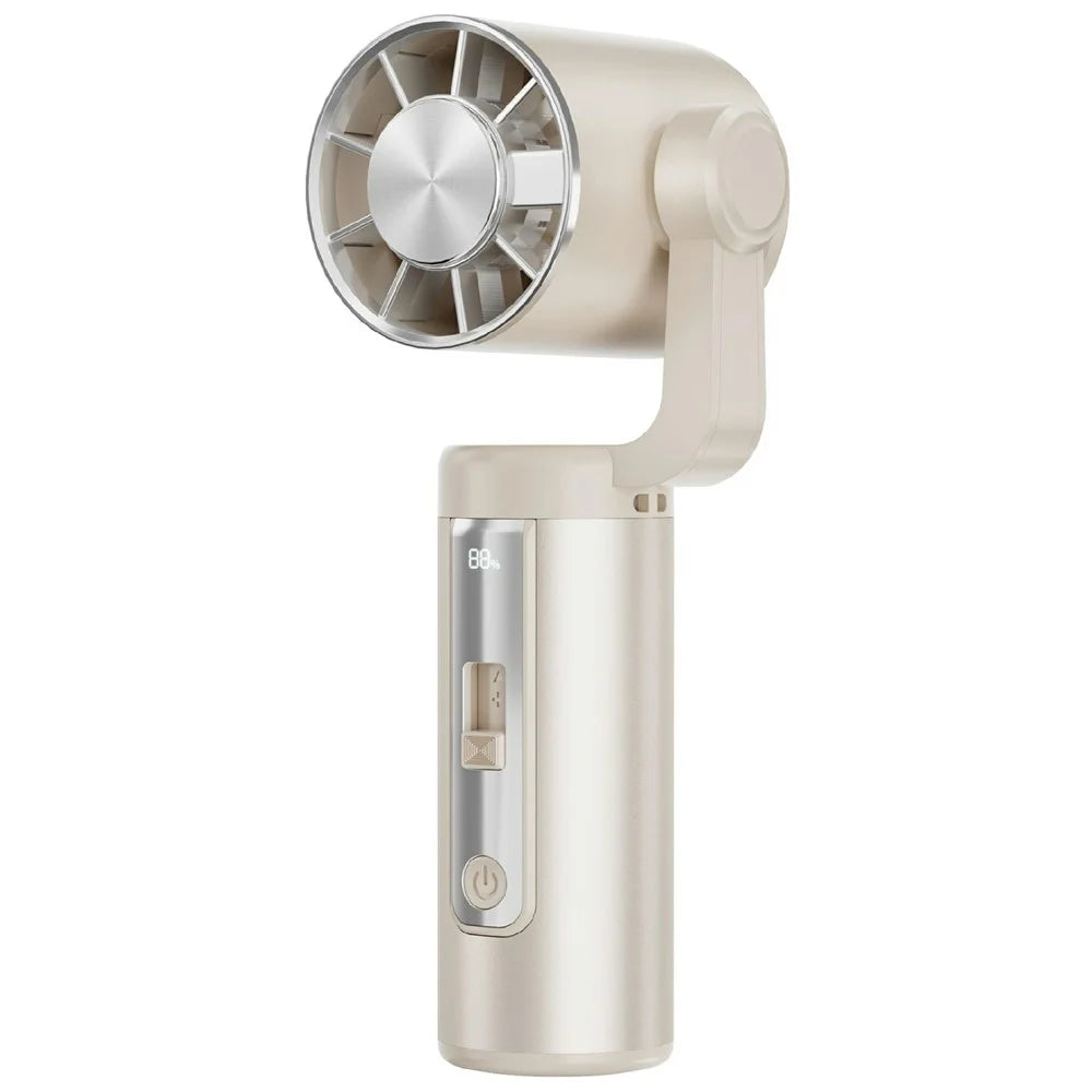 WT-H23 Portable Neck Fan 199-Speed 3000mAh Type-C Handheld Desktop TEC Semiconductor Cooling Fan - Khaki - 1