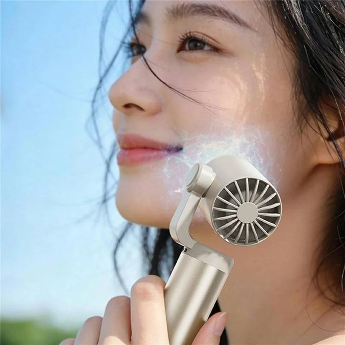 WT-H23 Portable Neck Fan 199-Speed 3000mAh Type-C Handheld Desktop TEC Semiconductor Cooling Fan - Khaki - 7