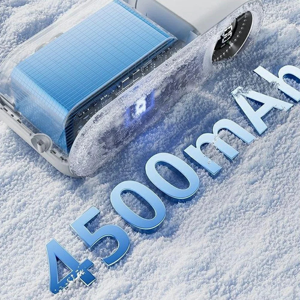 WT-F613 Mini Handheld Neck Fan 4500mAh 100-Speed Digital Display Semiconductor Cooling Fan for Indoor Outdoor - Blue - 7