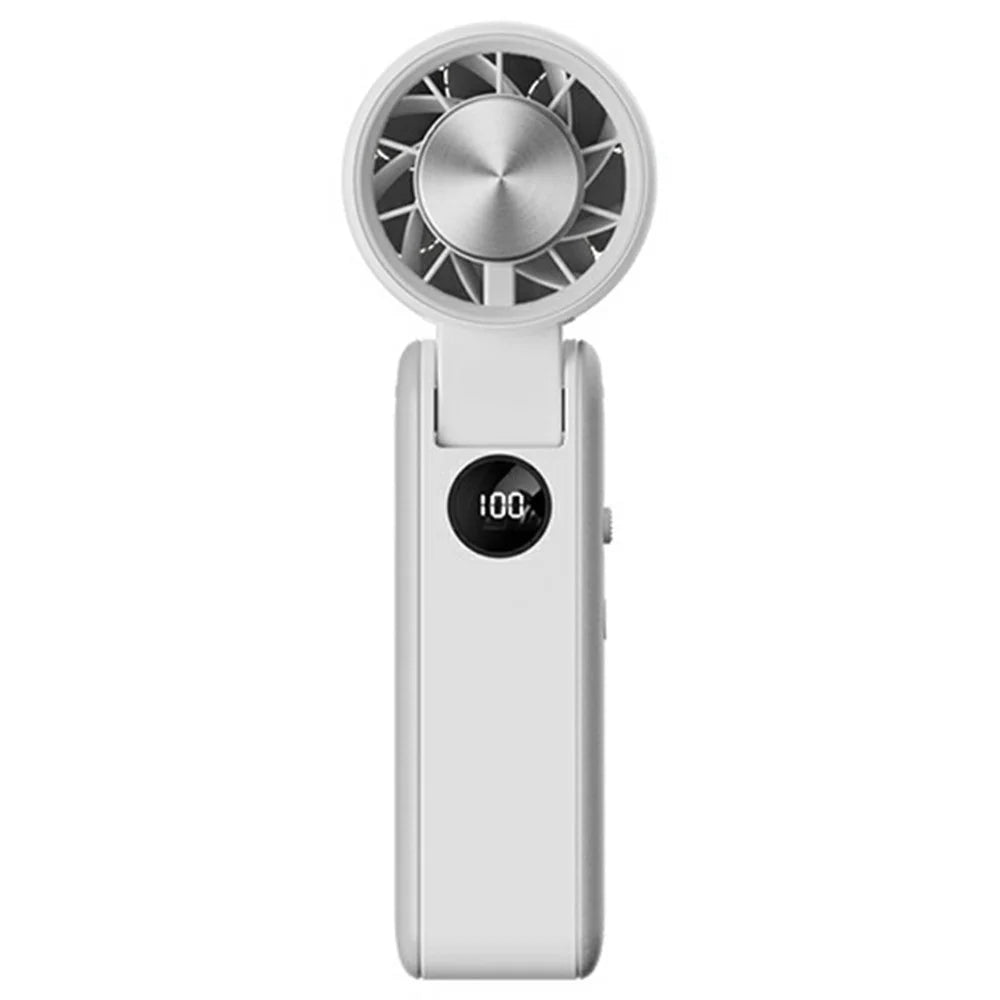 RD20 Foldable Cooling Fan 3000mAh Ice Cooling Portable Neck Hanging Handheld Desktop Mini Fan for Outdoor - White - 1