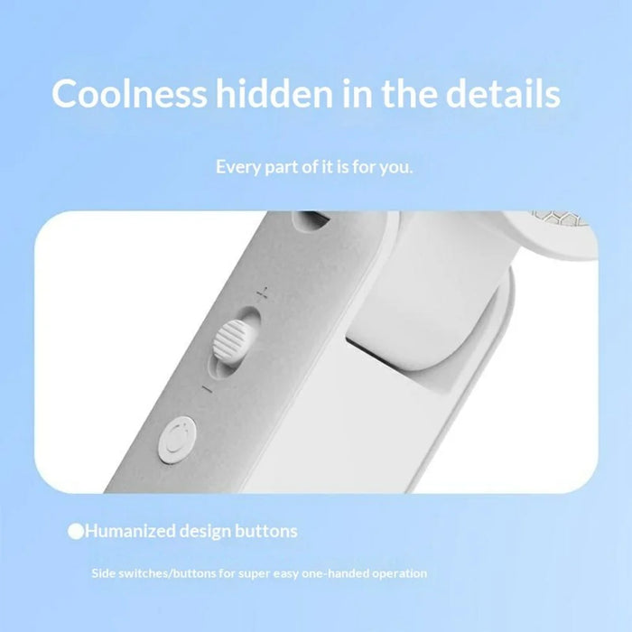 RD20 Foldable Cooling Fan 3000mAh Ice Cooling Portable Neck Hanging Handheld Desktop Mini Fan for Outdoor - White - 7