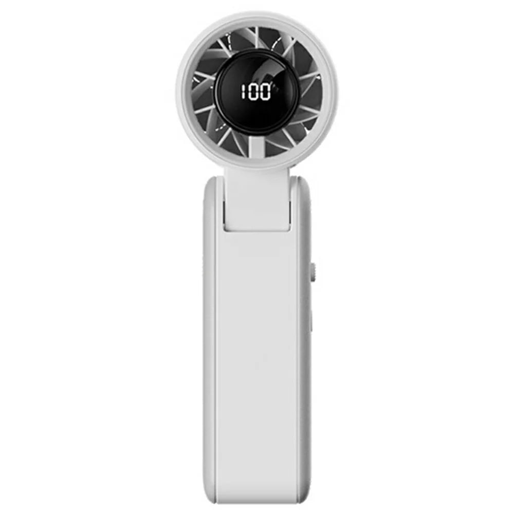 RD25 Foldable High Speed Fan 3000mAh Portable Handheld Desktop Neck Hanging Turbo Cooling Mini Fan for Office Outdoor - White - 1
