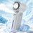 Handheld Ice Mist Fan 5-Wind Speeds 1800mAh Night Light Spray Mini Fan for Outdoor Cooling - White - 5