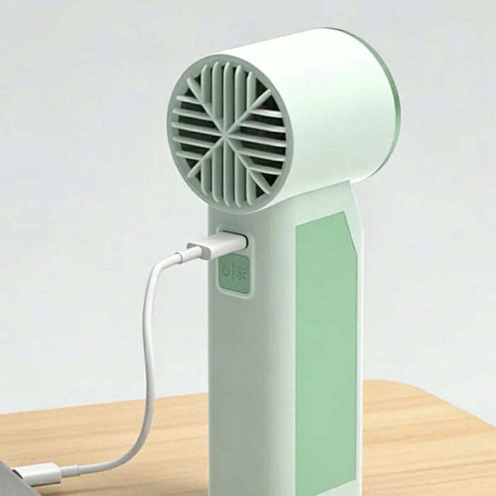 Handheld Ice Mist Fan 5-Wind Speeds 1800mAh Night Light Spray Mini Fan for Outdoor Cooling - White - 7