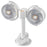 Dual Head Desktop Fan Clip Wall Mount Stand 4-Speed LED Light Aromatherapy Timer USB-C Charging Clamp Fan - White - 1