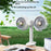 Dual Head Desktop Fan Clip Wall Mount Stand 4-Speed LED Light Aromatherapy Timer USB-C Charging Clamp Fan - White - 4