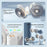 Dual Head Desktop Fan Clip Wall Mount Stand 4-Speed LED Light Aromatherapy Timer USB-C Charging Clamp Fan - White - 5