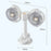 Dual Head Desktop Fan Clip Wall Mount Stand 4-Speed LED Light Aromatherapy Timer USB-C Charging Clamp Fan - White - 7