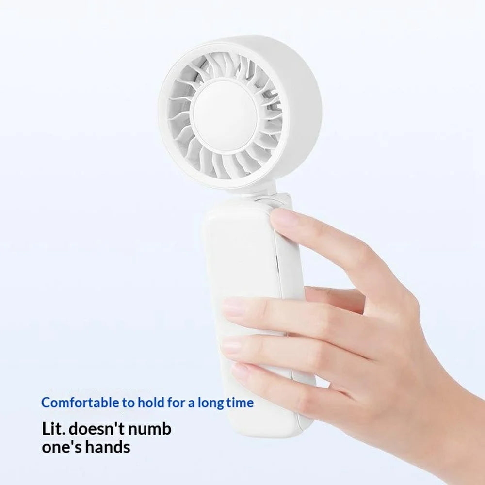L-68 Multifunctional Handheld Foldable Clip Fan 2000mAh 6400RPM 3-Speed Portable Fan for Stroller Umbrella Desktop - White - 3