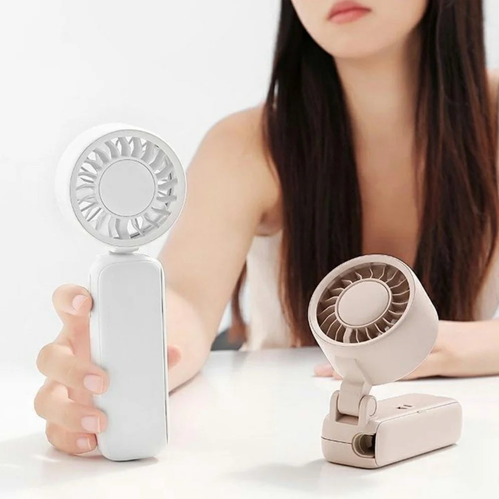 L-68 Multifunctional Handheld Foldable Clip Fan 2000mAh 6400RPM 3-Speed Portable Fan for Stroller Umbrella Desktop - White - 6