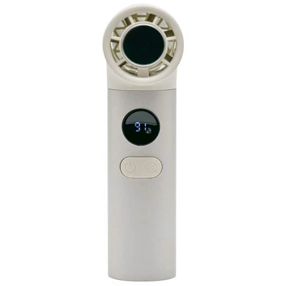 H27 Portable Handheld Cooling Fan 3000mAh 18000RPM 100-Speed Cold Compress Desktop Fan for Outdoor Travel - Champagne Gold - 1