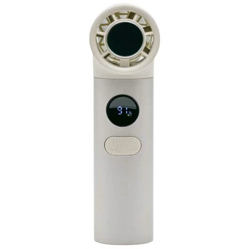 H27 Portable Handheld Cooling Fan 3000mAh 18000RPM 100-Speed Cold Compress Desktop Fan for Outdoor Travel - Champagne Gold - 1