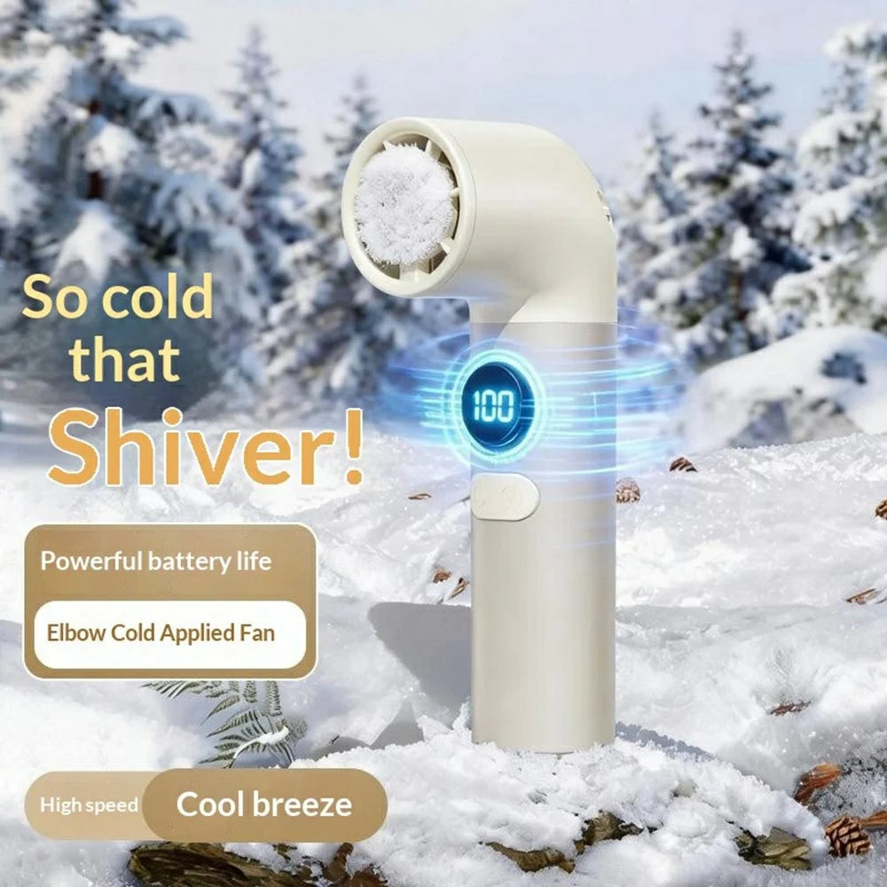 H27 Portable Handheld Cooling Fan 3000mAh 18000RPM 100-Speed Cold Compress Desktop Fan for Outdoor Travel - Champagne Gold - 2