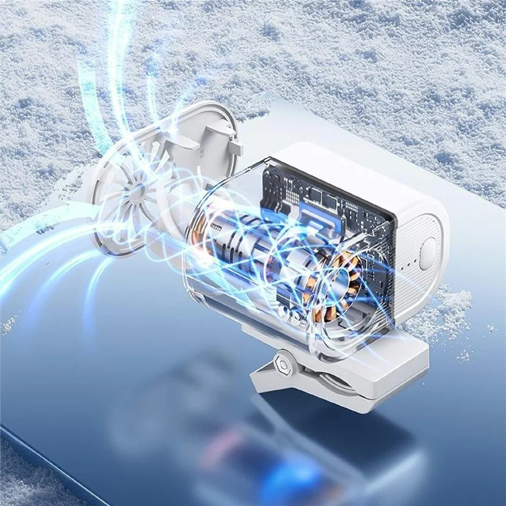WT-F614 Mini Clip Fan 100-Speed Levels 1200mAh Battery Neck Hanging Wearable Desktop Fan for Outdoor Travel - White - 6