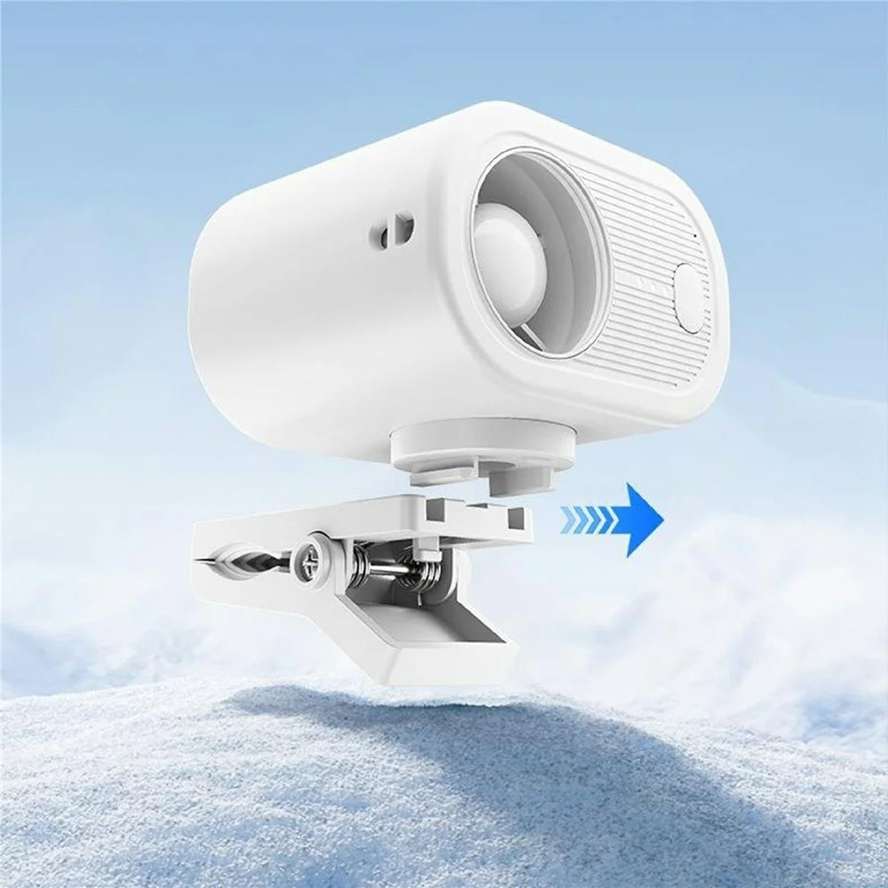 WT-F614 Mini Clip Fan 100-Speed Levels 1200mAh Battery Neck Hanging Wearable Desktop Fan for Outdoor Travel - White - 7