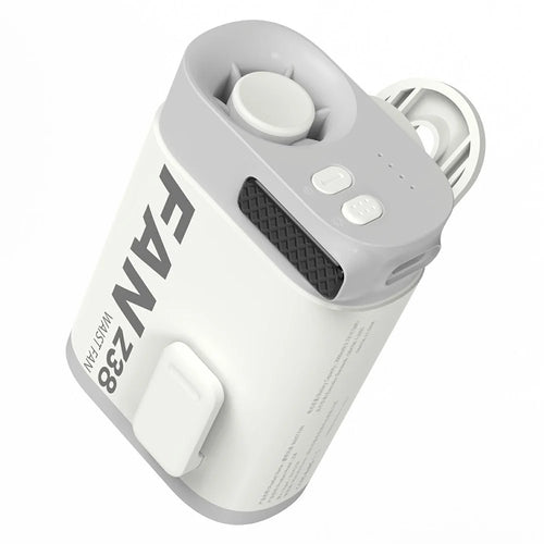 Z38 Wearable Clip Waist Fan 3000mAh 360 Degree Rotating Portable Body Cooler 4-Speed Neck Hanging Fan for Outdoor Sports - White - 1