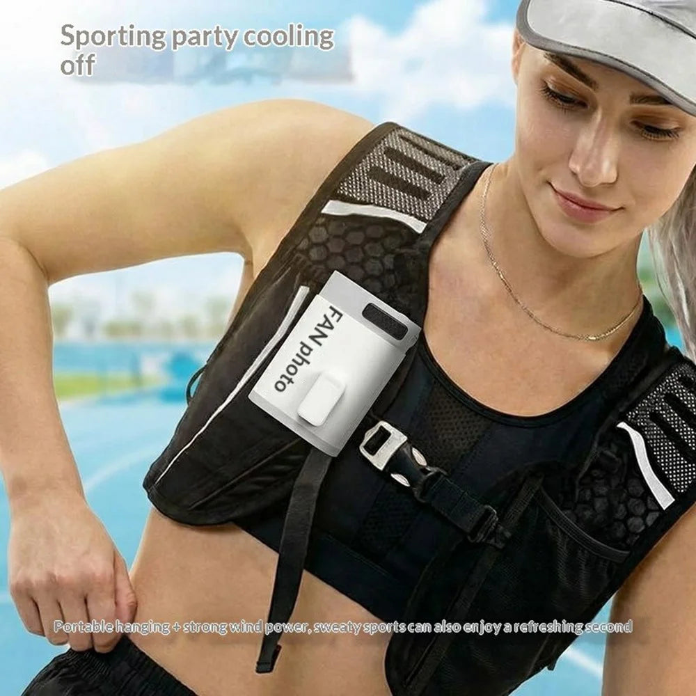 Z38 Wearable Clip Waist Fan 3000mAh 360 Degree Rotating Portable Body Cooler 4-Speed Neck Hanging Fan for Outdoor Sports - White - 4