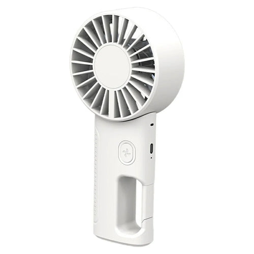 WT-JW08 Handheld Fan 2000mAh Portable Foldable USB-C Rechargeable 4-Speed Neck Hanging Fan with Lanyard for Outdoor Travel - Beige - 1