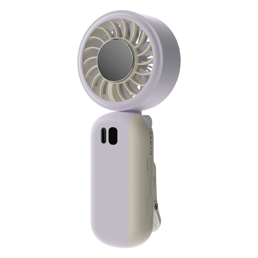 Z10 Handheld Clip Fan 360 Degree Rotation LED Display 100-Speed 4000mAh Portable Ice Cooling Fan for Outdoor - Purple - 1