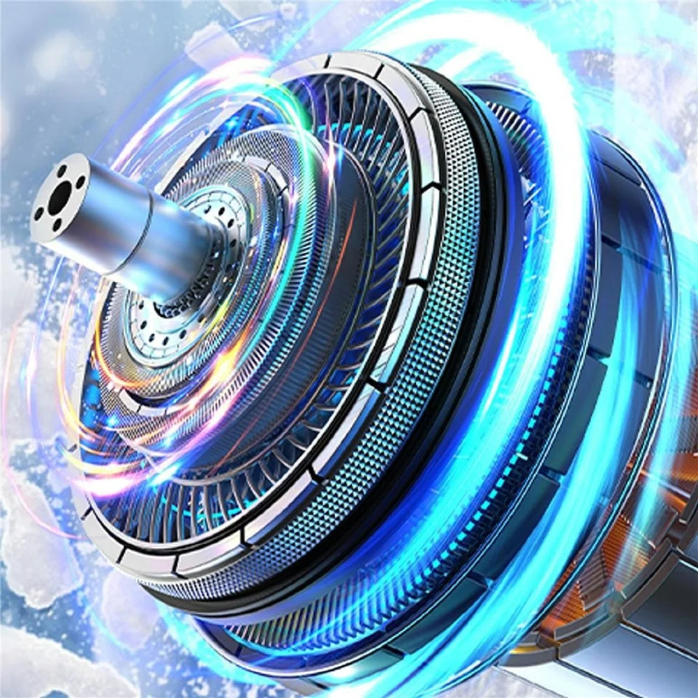 Z10 Handheld Clip Fan 360 Degree Rotation LED Display 100-Speed 4000mAh Portable Ice Cooling Fan for Outdoor - Purple - 7